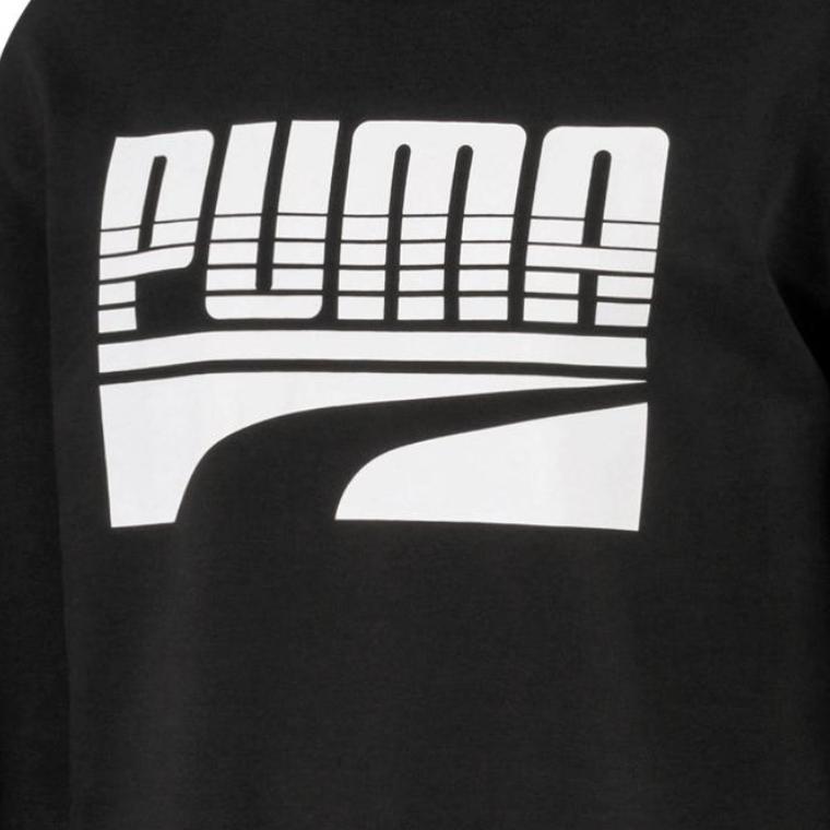 Puma Letter Print Crew Neck Pullover Long Sleeve American Sweatshirt Men sweatshirt Black 580905-06