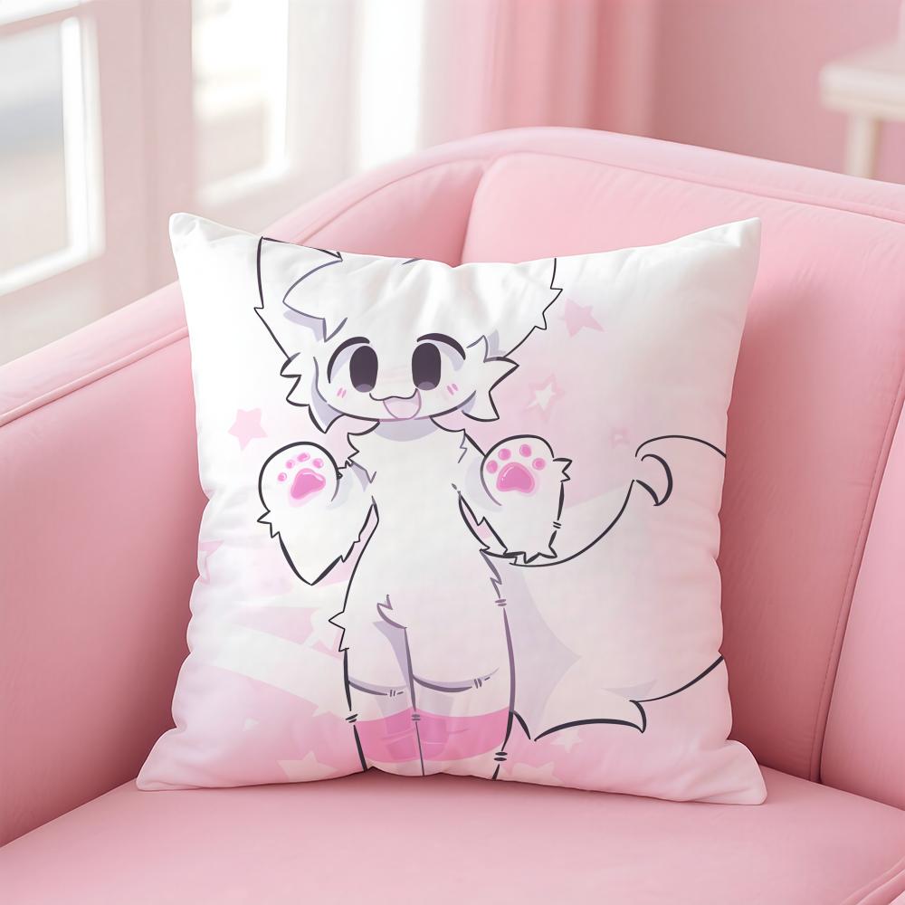Cartoon F-Furry F-fandom Cushion Cover Comfortable Reversible Pillow Cover Ideal for Car Sofa Bedroom & Beyond