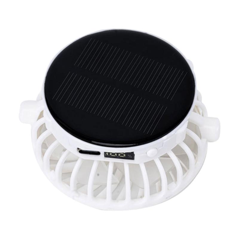 

Перезаряжаемый маленький вентилятор с аккумулятором 1000 мАч, гаджет для охлаждения, портативный вентилятор на солнечной батарее, пластиковая текстура для активного отдыха на улице и в помещении белый