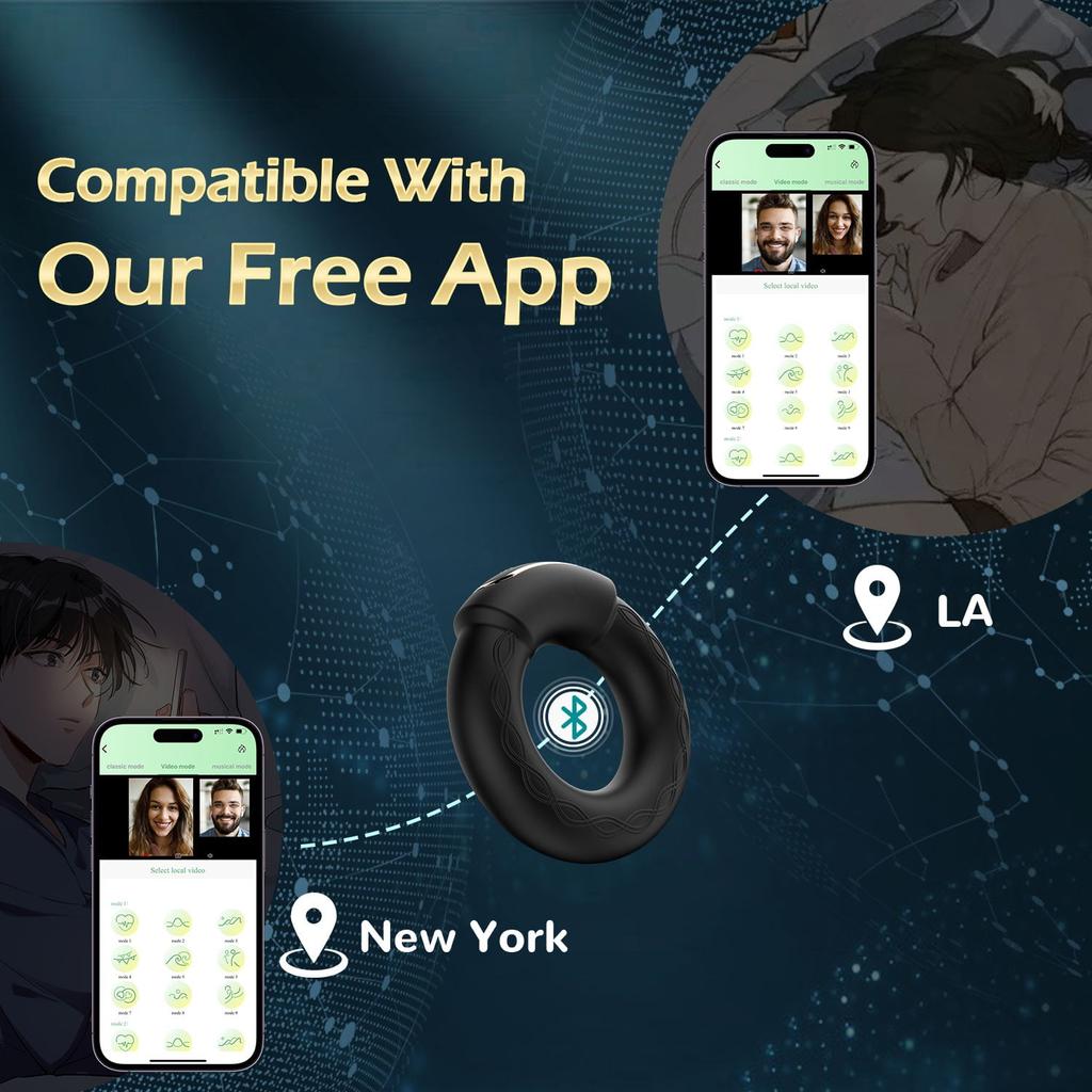 Vibrating Penis Ring 10 Vibrations Modes with Heating Function Penis Ring Vibrator Sex Toys for Men