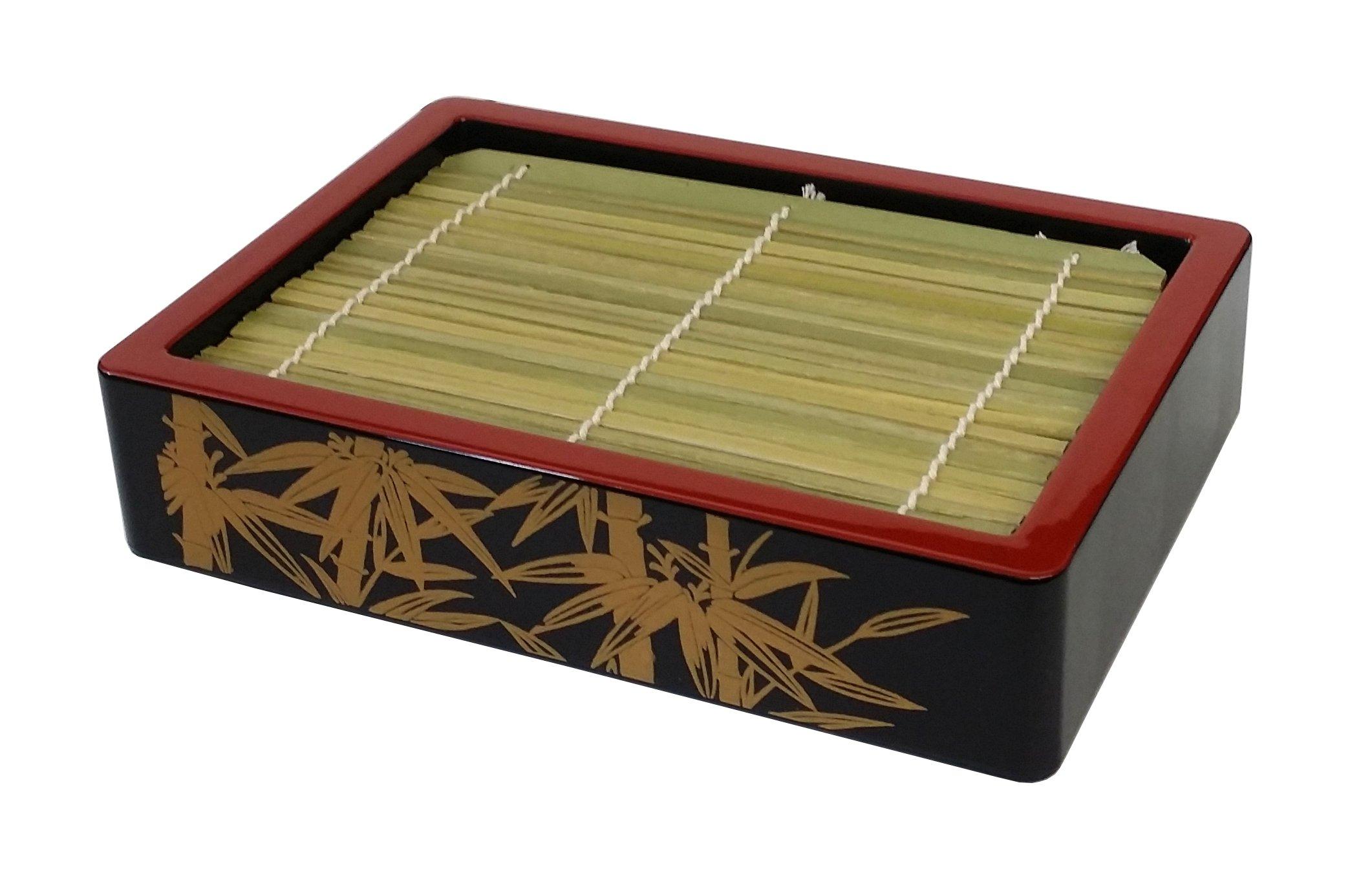 Wakaizumi Kappo DD Serving Soba Bamboo bamboo Lacquerware, Lacquerware, Steamer, (with mat) 1-533-5 1-533-1A чёрный