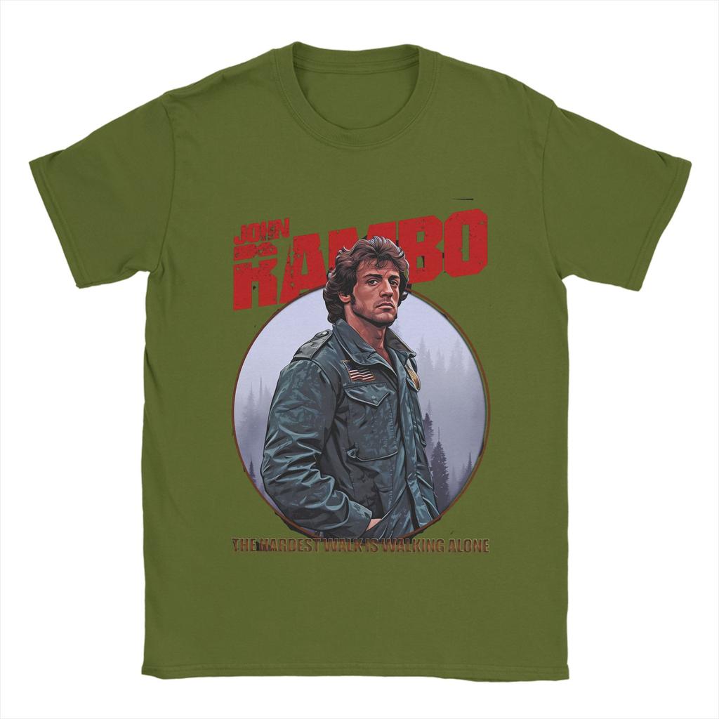 Vintage John Rambos TShirt Unisex O Neck Cotton T Shirts Short Sleeve Tees Graphic Tops
