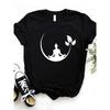 Camiseta Feminina Estampa Buda Lótus Camiseta Manga Curta Gola Redonda Solta Camiseta Casual Feminina Roupas Tops