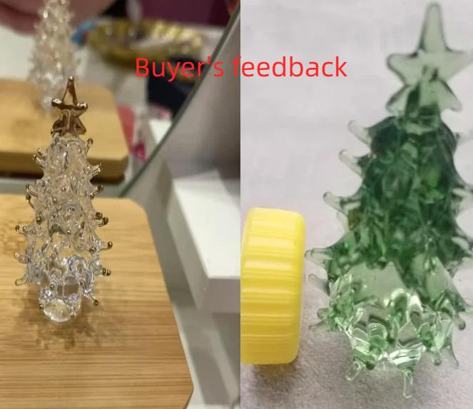 Creative Crystal Christmas Tree Figurines Home Xmas Decoration Paperweight Crafts Art&Collection Table Ornaments Souvenir Gifts