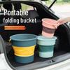 Foldable Car Trash Can & Storage Bin with Umbrella Holder - Suitable for Car Interiors, Outdoor Use, Car Wash, and Fishing.