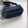 Vintage Style Denim Shoulder Bag for Women, Retro Blue Jean Crossbody Handbag, Cute Grunge Alt Gift for Teen Girls, for School
