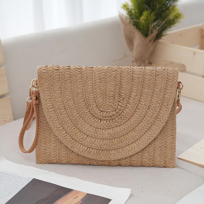 New Corn Fur Straw Bag Woven Bag Fashion Beach Resort Shoulder Large Capacity Tote Fashion Clutch