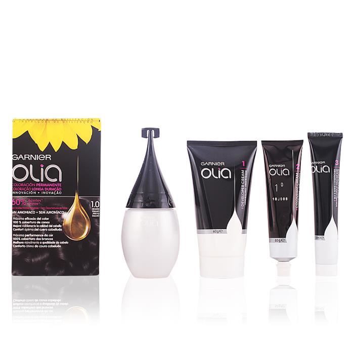 

OLIA Garnier Permanent Color #1.0 Ebony Black 4 pz. Discover a new experience with this color-free standing ammonia