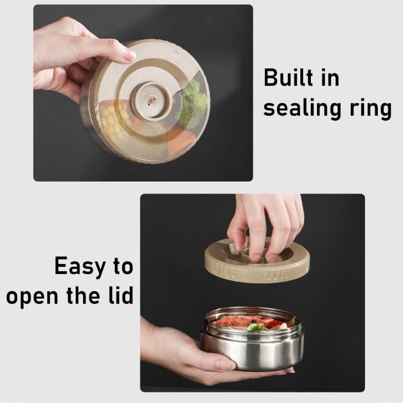 Thermal Insulated Wide Mouthes Soup Jar 3 Layer Stackable Bentos Box Leak Proof 12H Heat Retention Lunch Container