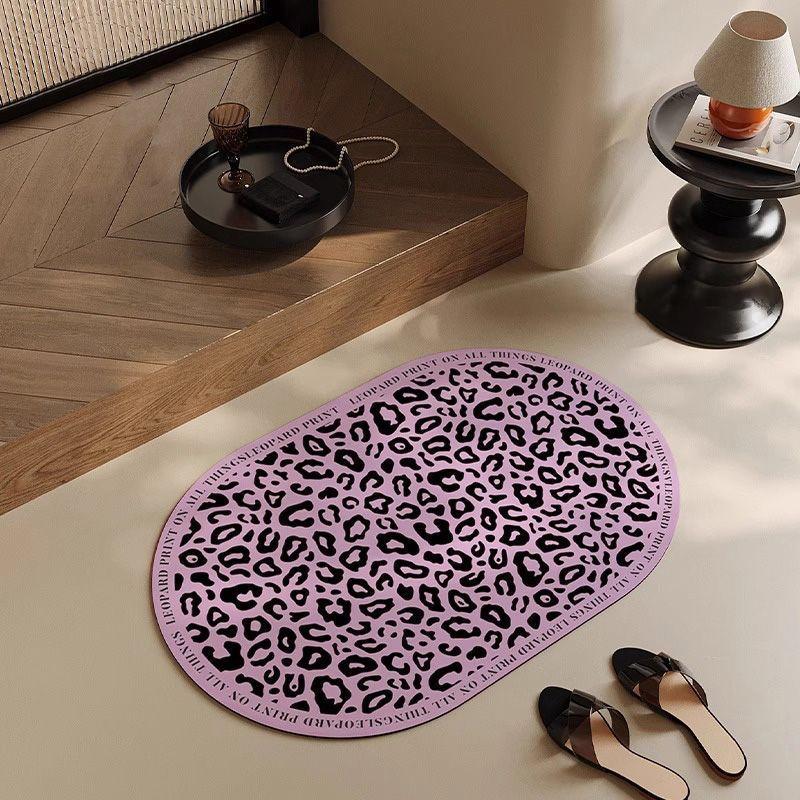 Toilet pink soft diatom mud absorbent foot pad bathroom retro quick-drying non-slip floor mat toilet door carpet