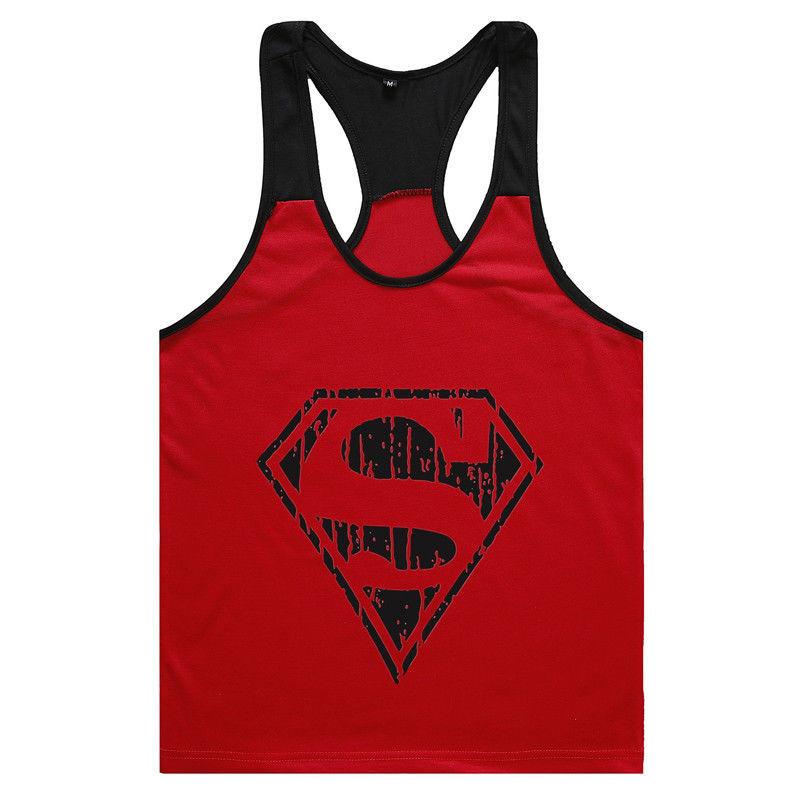 Superman Printing Pattern Men Vest Fashion Sleeveless Clothing Exercise Fitness