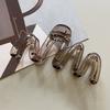 Women's Y2K Wavy High Glossy Amber Brown 11cm/4.33in Large Lightweight Plastic Hair Clip Elegant Minimalistic Hair Accessories