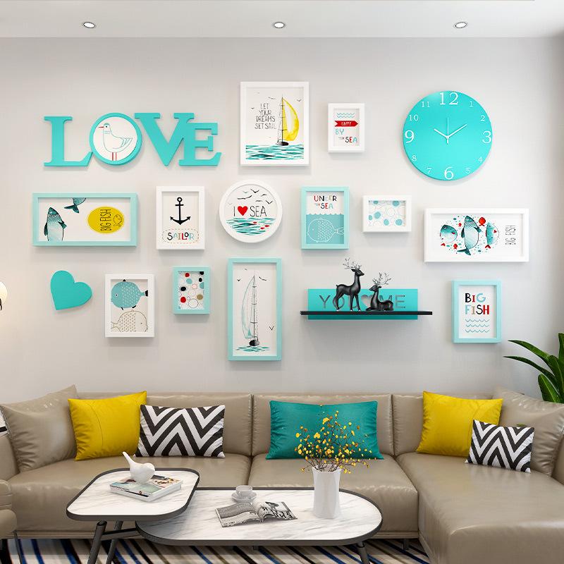 

Minimally Modern Photo Wall Decoration Creative Photo Frames Display Wall in Bedroom Solid Wood Frame Decoration Painting