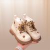 Girls' Embroidered Leather High-Top Boots with Side Zipper, 2025 Autumn Collection - Trendy Princess Style Martin Boots