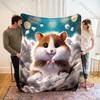 Cute Hamster Printed Blanket Boy Girl Gift Blanket Bedroom Sofa Travel Camping Shawl Blanket Multi Size Birthday Christmas Gift