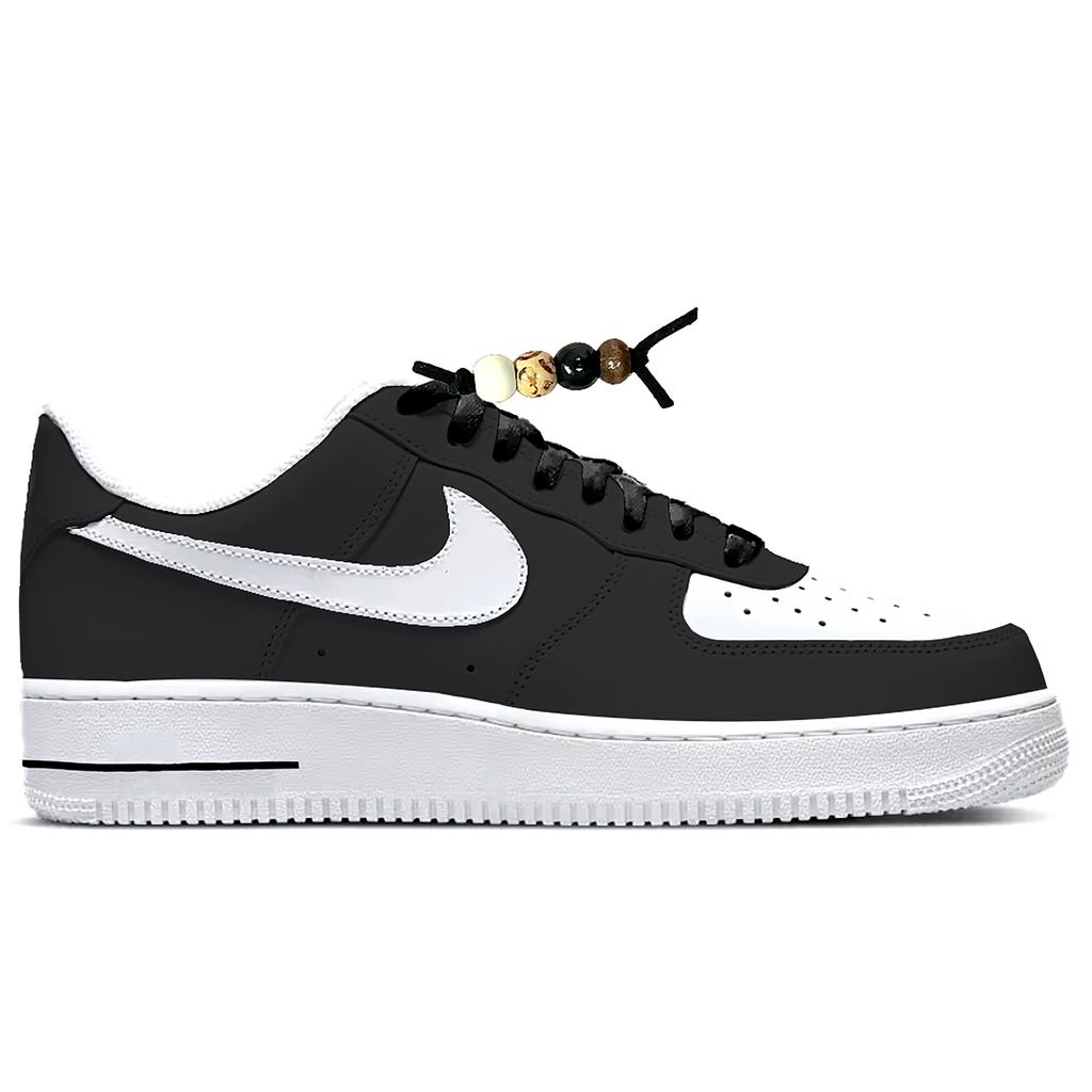 Nike Air Force 1 Leather Cushioning Abrasion Resistant Low Top Skateboard Shoes Unisex Black White CW2288-111(Team560-)