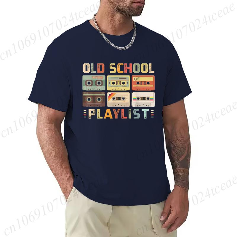 Summer Casual Tshirt Cassette Tape Music 80s Retro Old School Playlist T-shirt Fashion Fitness Tops Tshirt Hip Hop Streetwear