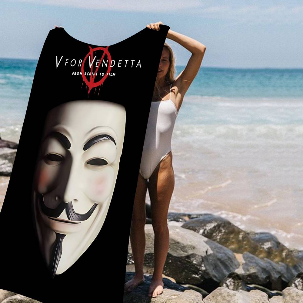 Science Fiction Film V For V-vendetta Anime Beach Swimming Towel Soft Absorbent Washcloth Children's Gifts For Kids Travel Gym