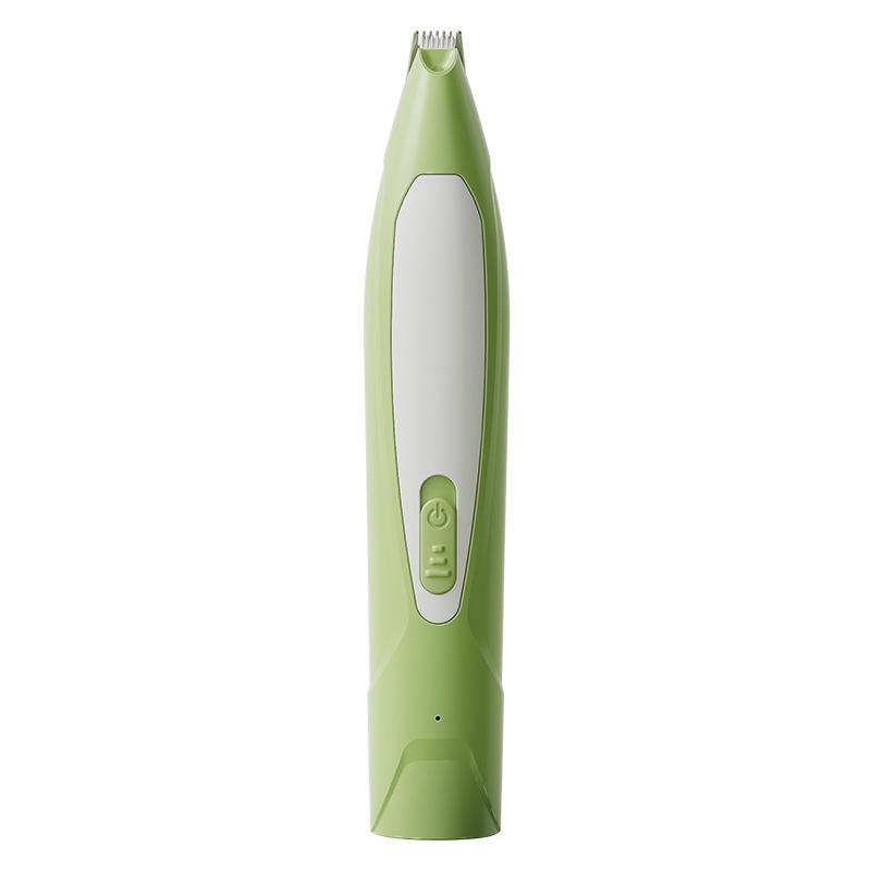 Rechargeable Pet Paw & Hair Trimmer - Safe Rounded Edge, Low Noise, Vibrating Electric Clipper with Light