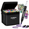AnyMark Illustration Markers 80 Colors Alcohol Dual Tip Professional Art Supplies Set Adult Coloring Manga Sketching