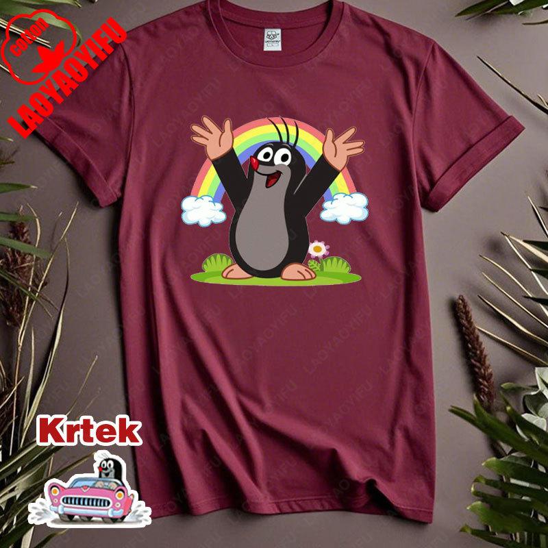 BenberFashion Vrouwen Mannen Dieren Schattige T-shirts Krtek De Mol Nostalgie Katoenen Kleding Mode Korte Mouw Ronde Hals T-shirts Shirt Klassieke Tops 2XL