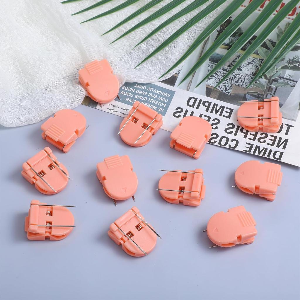12Pcs Cubicle Clips for Fabric Walls, Plastic Stainless Steel Cubicle Hooks, Panel Push Pin, Cubicle Wall Clips for Hanging Photos Office Notes Data