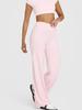 Women's Nude Feel Peach Hip High Waist Yoga Pants - Elastic, Straight Wide-Leg Design for Fitness
