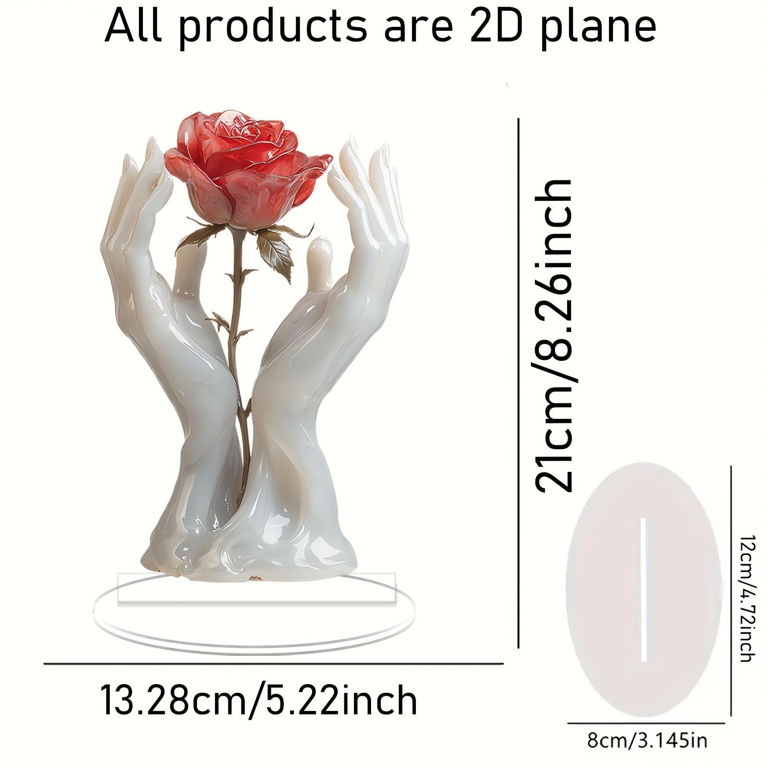 

Romantic Love Acrylic Decorative 5x8in Flat Surface Holding Flowers Design for Festival Party Home Decor Couples Artistic Gift 1pcs светло-серый