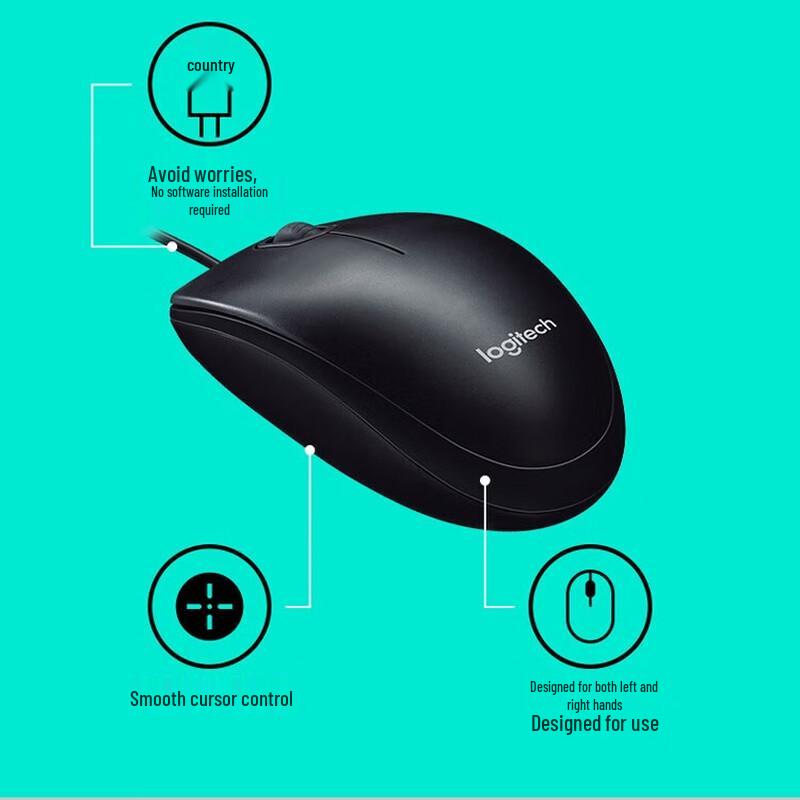 Logitech B100 Wired Optical Mouse