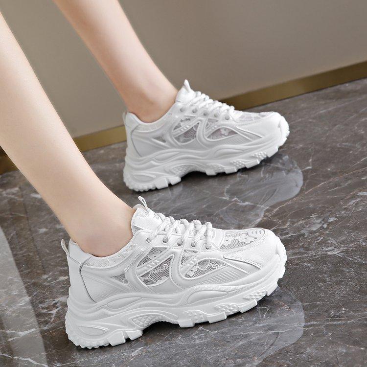 Thick-soled dad shoes women's 2024 new summer thin mesh breathability increases Xiaobai casual sports shoes Zichun burst