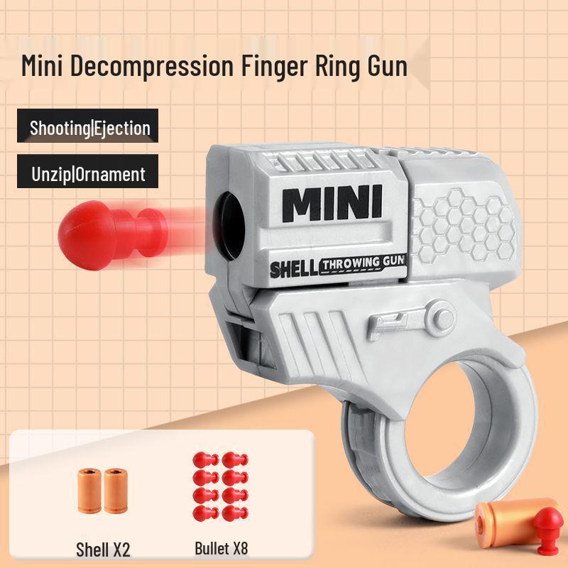 Mini Finger Launcher Rotating Toy Gun with Shell Ejecting for Boys