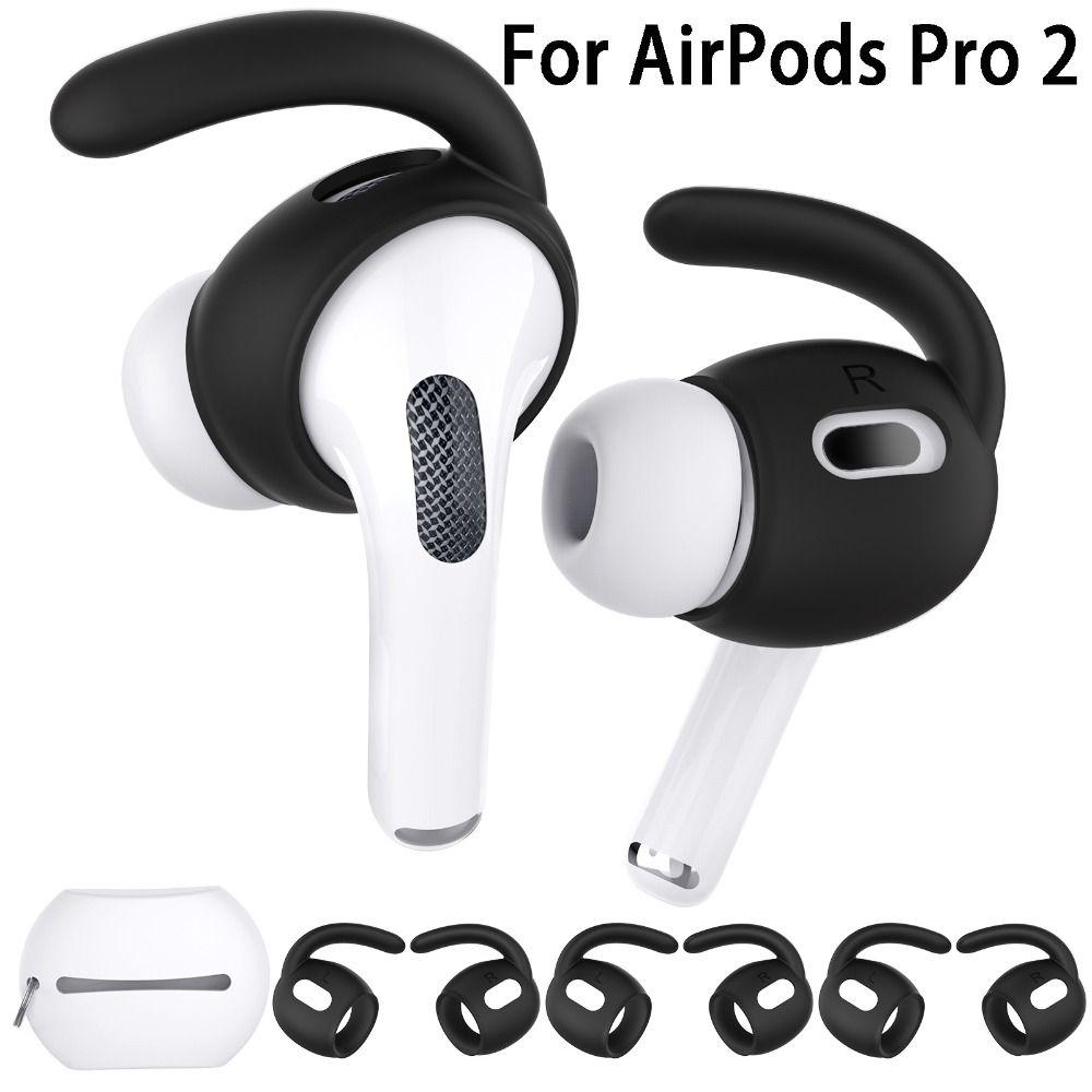 3Pairs Headphone Accessories Earplug Anti-Slip Silicone Earpods Cover Eartips EarPads Wings Hook For AirPods Pro 2