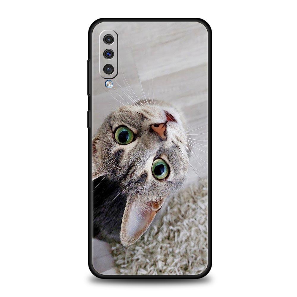 Kawaii Love Cat Phone Case For Samsung Galaxy A56 A36 A26 A34 A17 A16 A06 A14 A12 A54 A72 A70 A24 A22 A20e A52 A50 A40 A32 Cover