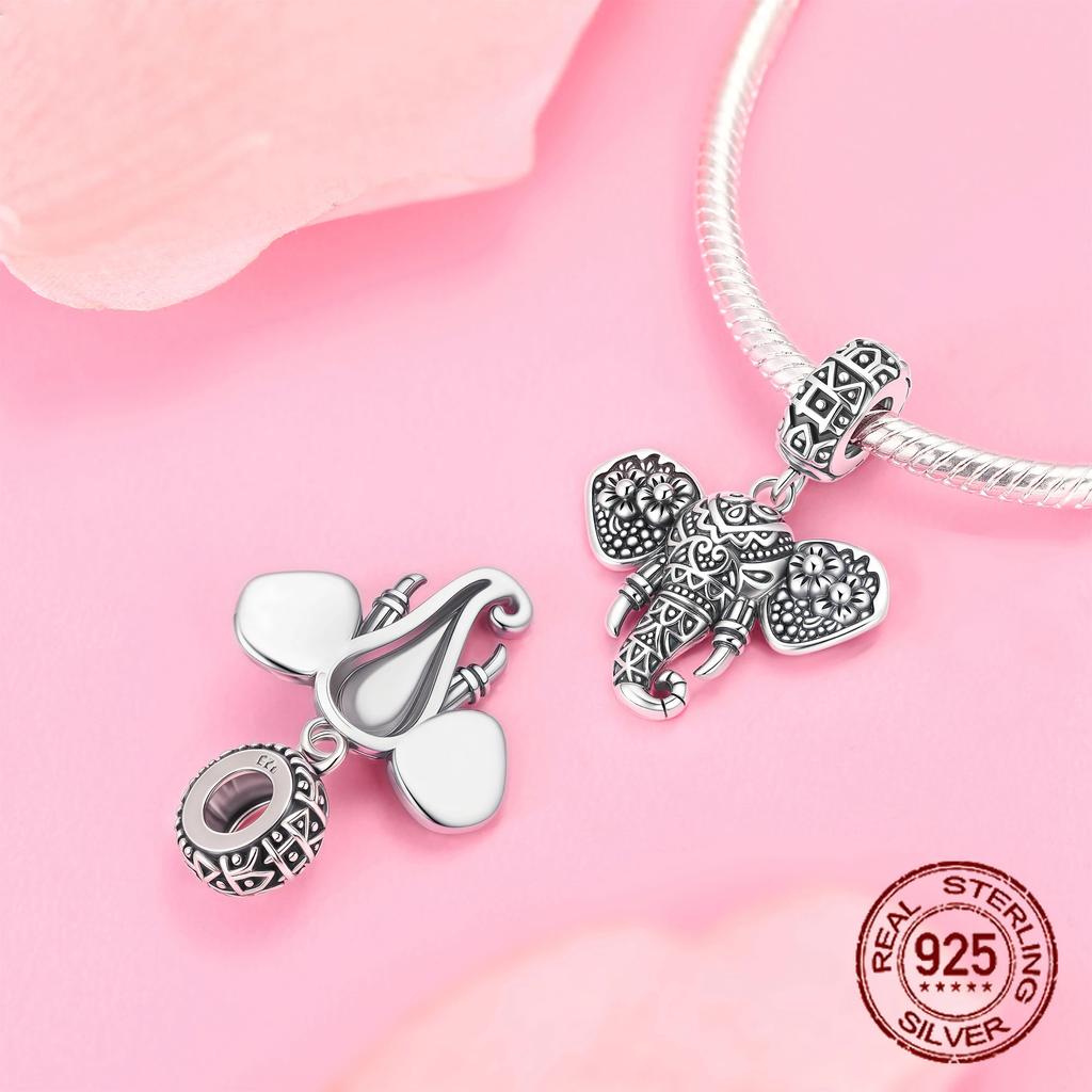 Copper Classic Purple Heart Shape Dragon Pegasus Butterfly Charms Beads Fit 3Mm Original Bracelet Diy Jewelry Gift