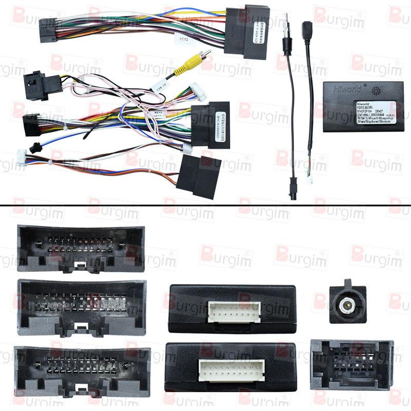 Car Radio Fascias Frame For Ford Transit Van 2014-2018 9 inch 2DIN Vihicle Stereo Panel 16PIN Harness Wire Power Cord Canbus