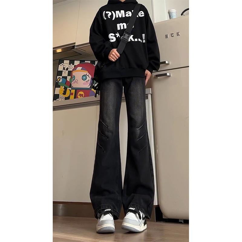 Мужские прямые джинсы JYL Светло-голубые Весенние Эластичная талия Американский High-Street Стиль Деним S