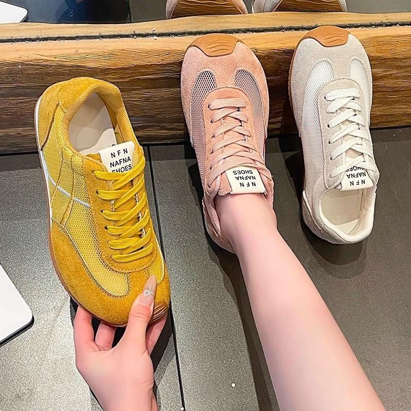 Mesh German training shoes women's 2025 summer new foreign trade flat-bottomed Forrest Gump shoes versatile casual sports shoes