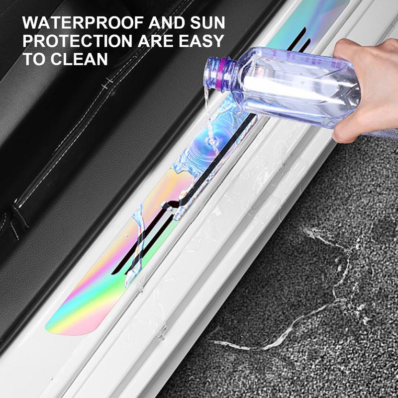 Sill Protector Door Sill Protector Strip 4X Carbon Fiber Protective Anti-Scratch Car Stickers For Protection Steps Vehicles