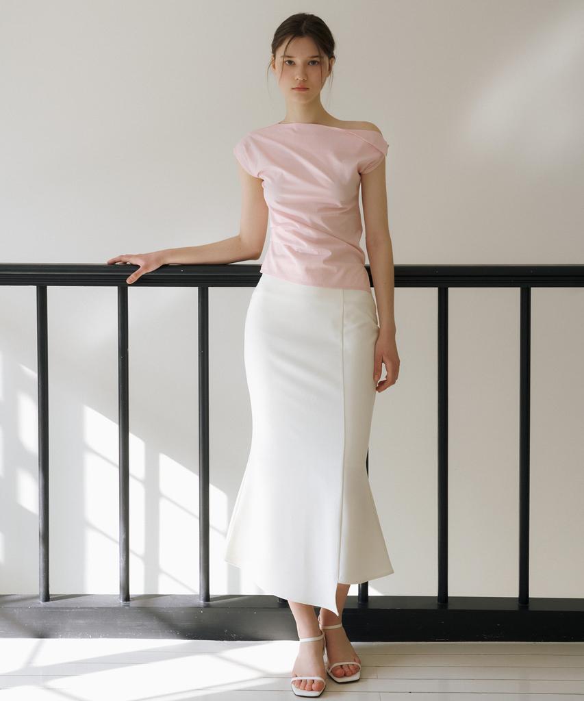 REORG Ce One Shoulder Blouse Baby Pink