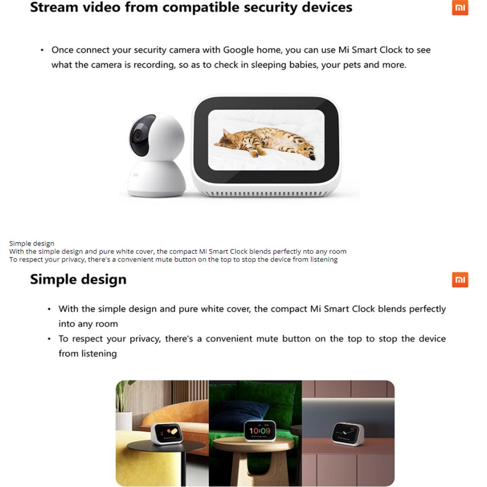 xiaomi despertador mi smart clock white