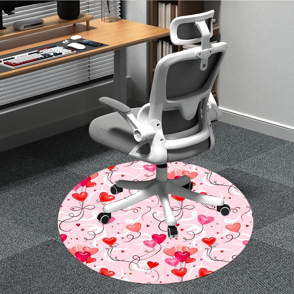 

1pc Heart Balloon Pattern Chair Carpet for Office, Soft Flannel Throw Mat, Perfect for Office, Holiday Party Decoration Choice yy260209091 80cm by 80cm