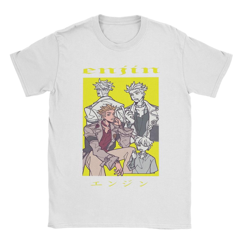 Men Enjin Gachiakuta Anime T Shirts 100% Cotton Tops Humor Short Sleeve Round Neck Tees Birthday Gift T-Shirts