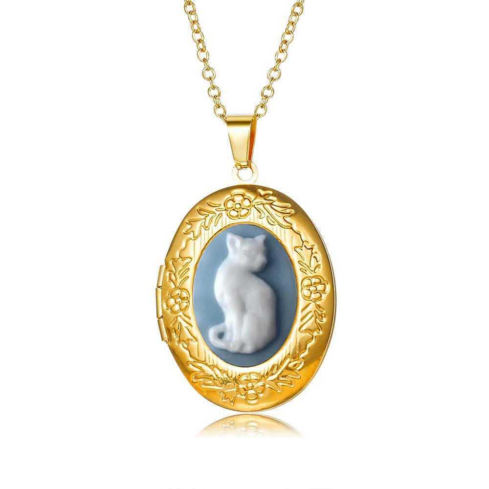 Gothic Cat Pendant Necklace For Women With Stainless Steel Chain Elegant Retro Jewelry Gift