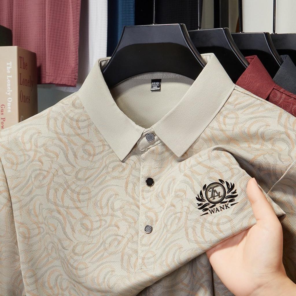 STORN Herren Neues Sommer Business Casual Kurzarm POLO-Shirt Mode Kurzarm Bequem und Atmungsaktiv Oberteil
