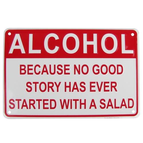 

Alcohol Salad Funny Embossed Aluminum Sign Novelty US Made Bar Pub Wall DecorAluminum 30x40cm(11.8x15.7inch)
