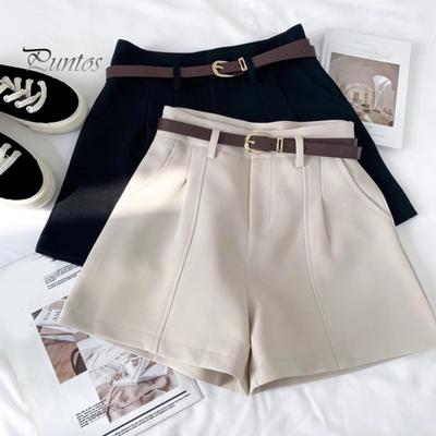 Short de costume pour femme, taille haute, fermeture éclair, couleur unie, décontracté, avec poches, polyvalent, pour l'été