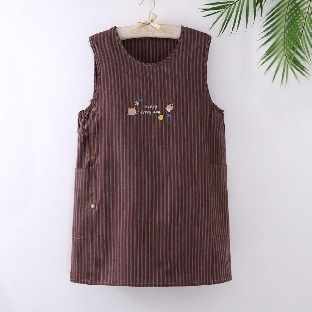 Oil-Proof Striped Sleeveless Aprons Breathable Vest apron creative Kitchen Aprons  Coffee Chef