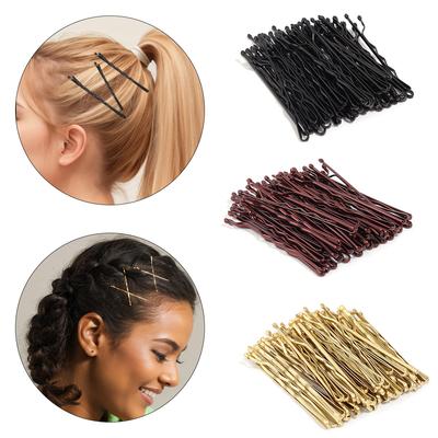 50pcs 5cm Metal Hairpins Casual Curly Wavy Grips Barrette Hair Clips For Women Girls DIY Hair Styling Tools Hair Accessories