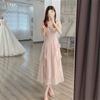 French New Summer Design Sense Niche Chic Beautiful Temperament Gentle Wind Waist Thin Long Dress