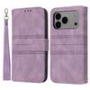 For iPhone 17 Pro Max Case Wallet Skin-Touch Leather Imprinted Phone Cover with Wrist Strap